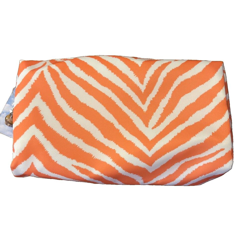 TRVL Design Duo Zebra Print Initial D 2-Pc Pouch Set Cosmetic Travel Case Bag - Picture 2 of 11